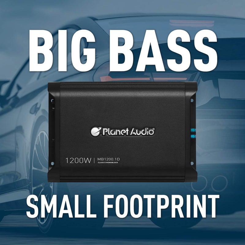 Planet Audio MB1200.1D Mini Bang Series Class D Car Amplifier - 1200 High Output, Low/High Level Inputs, Low/High Pass Crossover, Bass for Subwoofer - Image 5